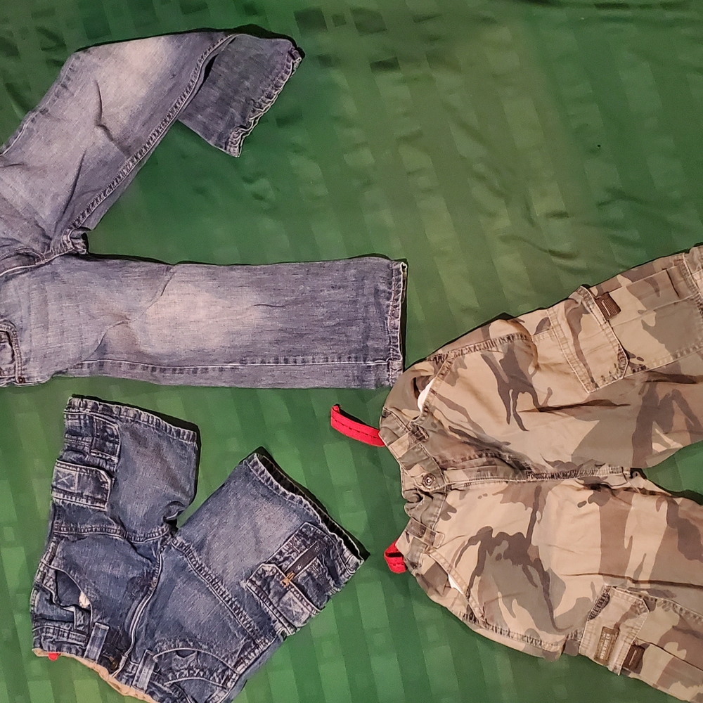 Kids Blue and Camouflage Jeans Set